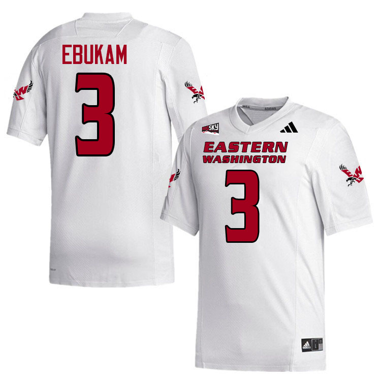 Eastern Washington Eagles #3 Samson Ebukam College Football Jerseys,Uniforms Stitched-White